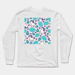 Unicorns & Diamonds - Doodle Long Sleeve T-Shirt